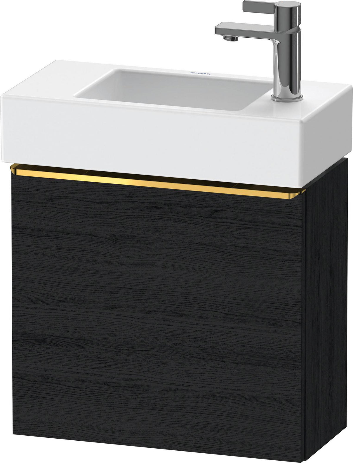 DURAVIT D-Neo Waschtischunterbau 484 mm Eiche Schwarz Matt, 1 Tür, Bronze Griff