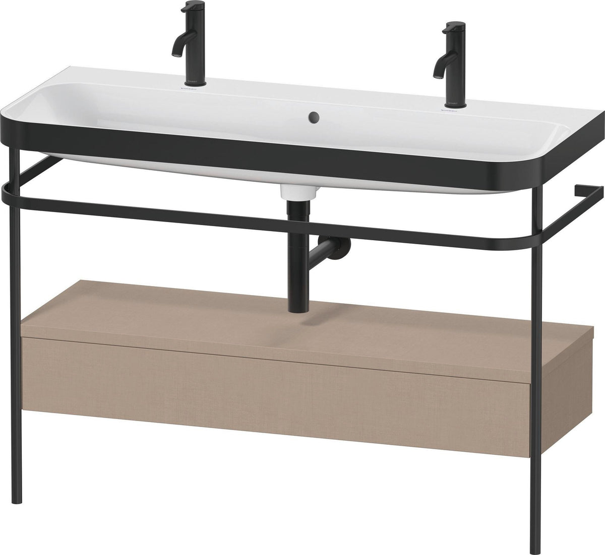 DURAVIT Happy D.2 c-bonded Waschtischset 1175 mm mit Metallkonsole und Schubkasten