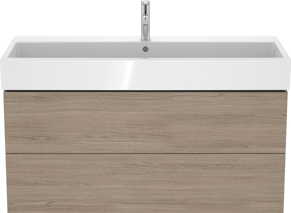 Duravit L-Cube Waschtischunterbau 1184 mm Amerikanisch Nussbaum mit 2 Schubkästen und Tip-On-Technik
