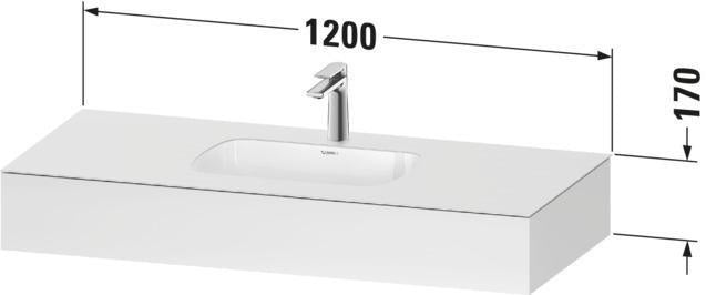 DURAVIT Qatego Einbauwaschtisch mit Konsole 800x550mm Weiß Hochglanz – Studio F. A. Porsche
