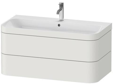 DURAVIT Waschtischset Happy D.2 Plus 2 Schubkästen 975x490 mm eiche hell taupe supermatt