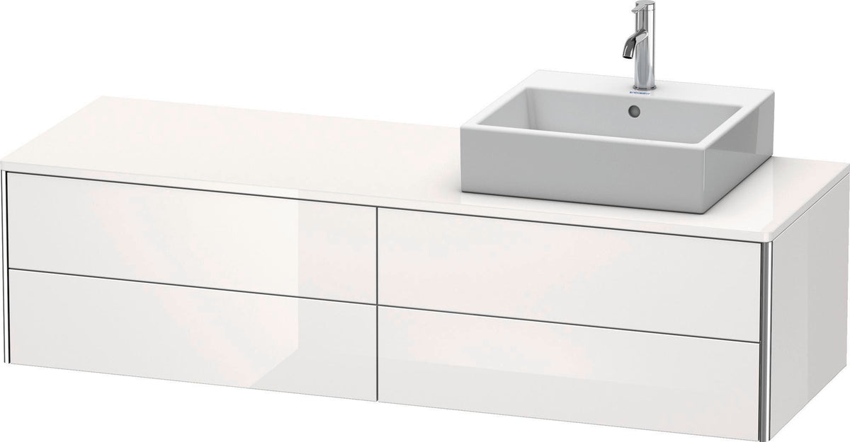 Duravit XSquare Waschtischunterbau 1600 mm betongrau matt, 4 Schubkästen, wandhängend