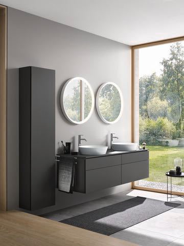 DURAVIT L-Cube Hochschrank 400 mm graphit matt, 1 Tür links, Soft-Close, wandhängend