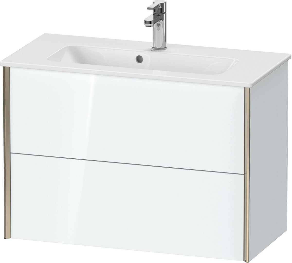 DURAVIT XViu Waschtischunterbau wandhängend 810 mm, 2 Schubladen, champagner matt/weiß matt