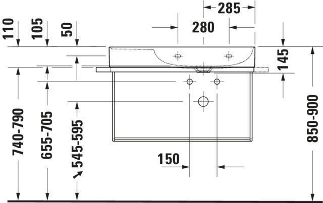 DURAVIT DuraSquare Metallkonsole mit Handtuchhalter links/rechts, chrom – 865 mm