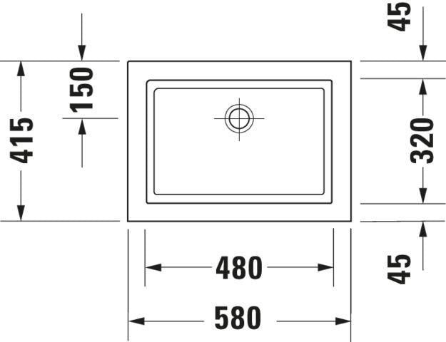 DURAVIT Einbauwaschtisch 2nd floor 580 mm ohne Überlauf und Hahnloch, weiß