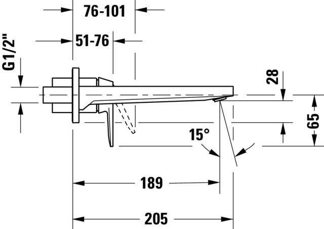 DURAVIT Manhattan Einhebel-Waschtischmischer Unterputz mit 189 mm Ausladung in Chrom