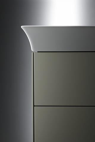 DURAVIT White Tulip Waschtischunterbau 984 mm, 2 Schubkästen, Nussbaum/Taupe Hochglanz