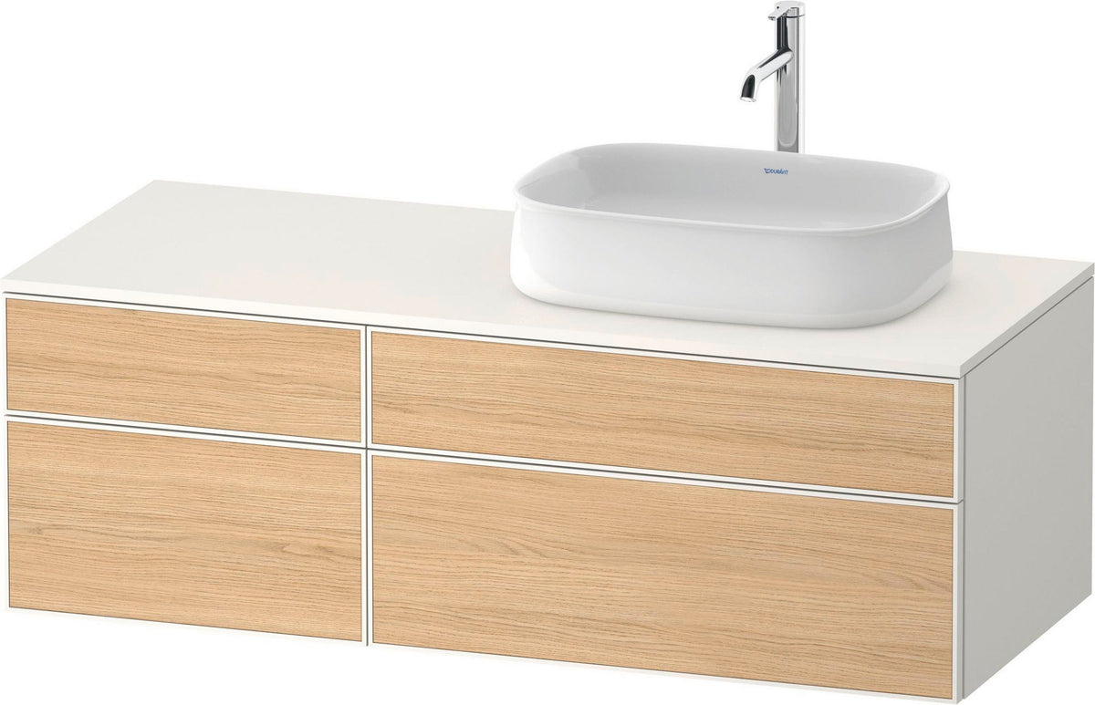 DURAVIT Zencha Konsolenwaschtischunterbau 1300 mm Eiche Anthrazit mit 2 Auszügen und Tip-on-Technik