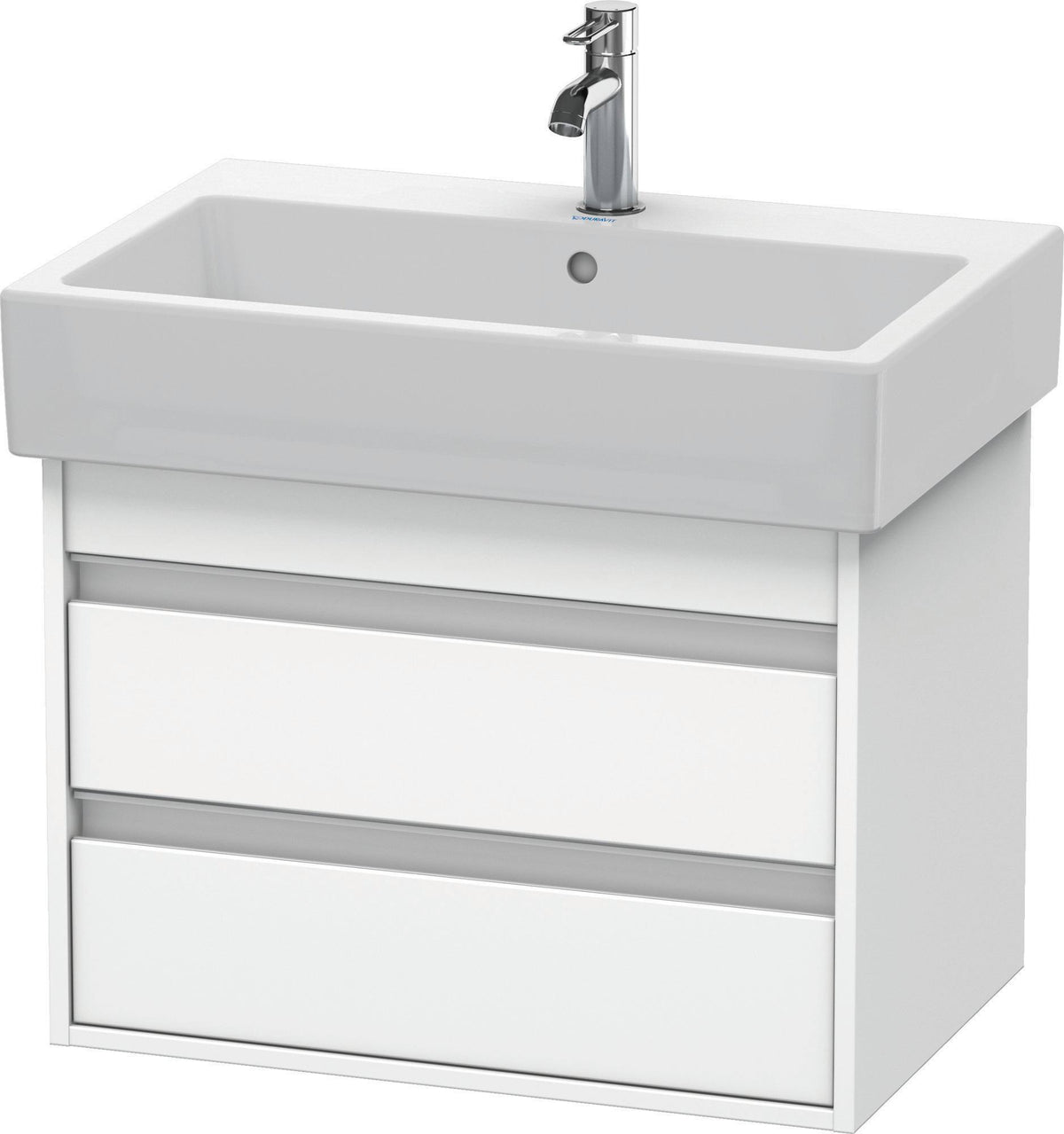 Duravit Ketho Waschtischunterbau 650 mm weiß matt – 2 Schubkästen, wandhängend, Soft-Close