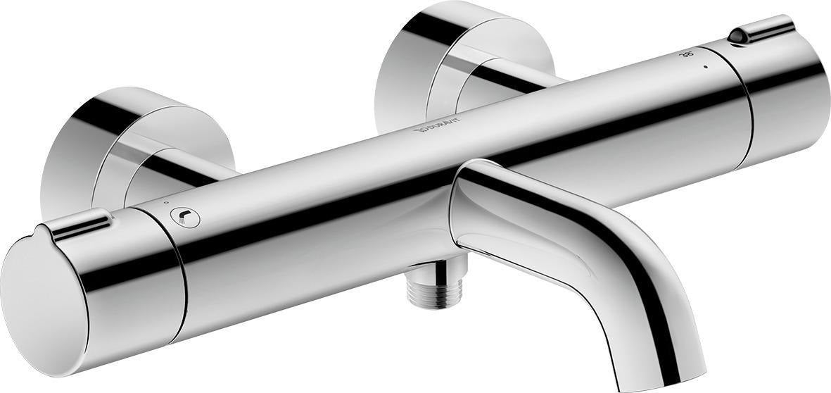 DURAVIT C.1 Wannenthermostat Aufputz – Thermostatkartusche, Schwarz Matt, 150 mm Mittenabstand