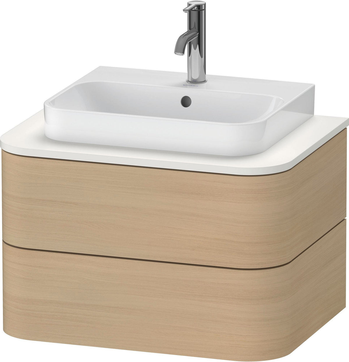 DURAVIT Happy D.2 Konsolenwaschtischunterbau wandhängend 650 mm, 2 Schubkästen, weiß Hochglanz
