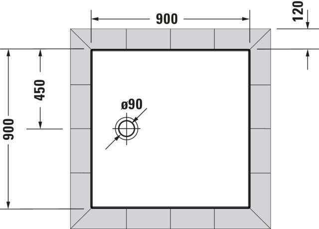 DURAVIT Tempano Duschwanne 800x800x40mm Weiß mit Antislip – Quadratische Brausewanne aus Sanitäracryl