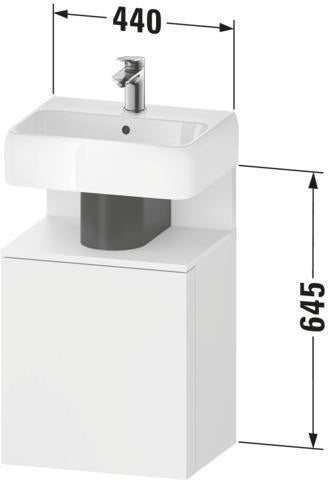 DURAVIT Qatego Waschtischunterbau 440 mm Eiche Terra Matt, 1 Tür links, Tip-On