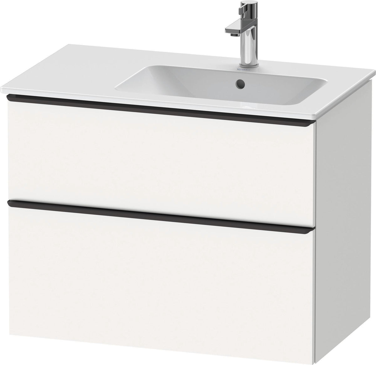 DURAVIT D-Neo Waschtischunterbau 810 mm Weiß Matt mit Bronze Griff und Soft-Close