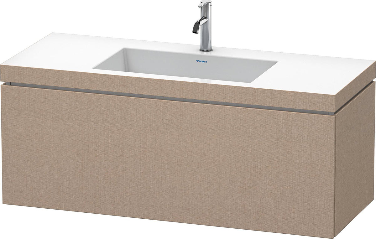 DURAVIT L-Cube c-bonded Waschtischset 1200 mm mit Vero Air, Basalt Matt, 1 Auszug