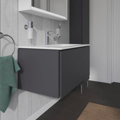 DURAVIT L-Cube Hochschrank 400 mm graphit matt, 1 Tür links, Soft-Close, wandhängend