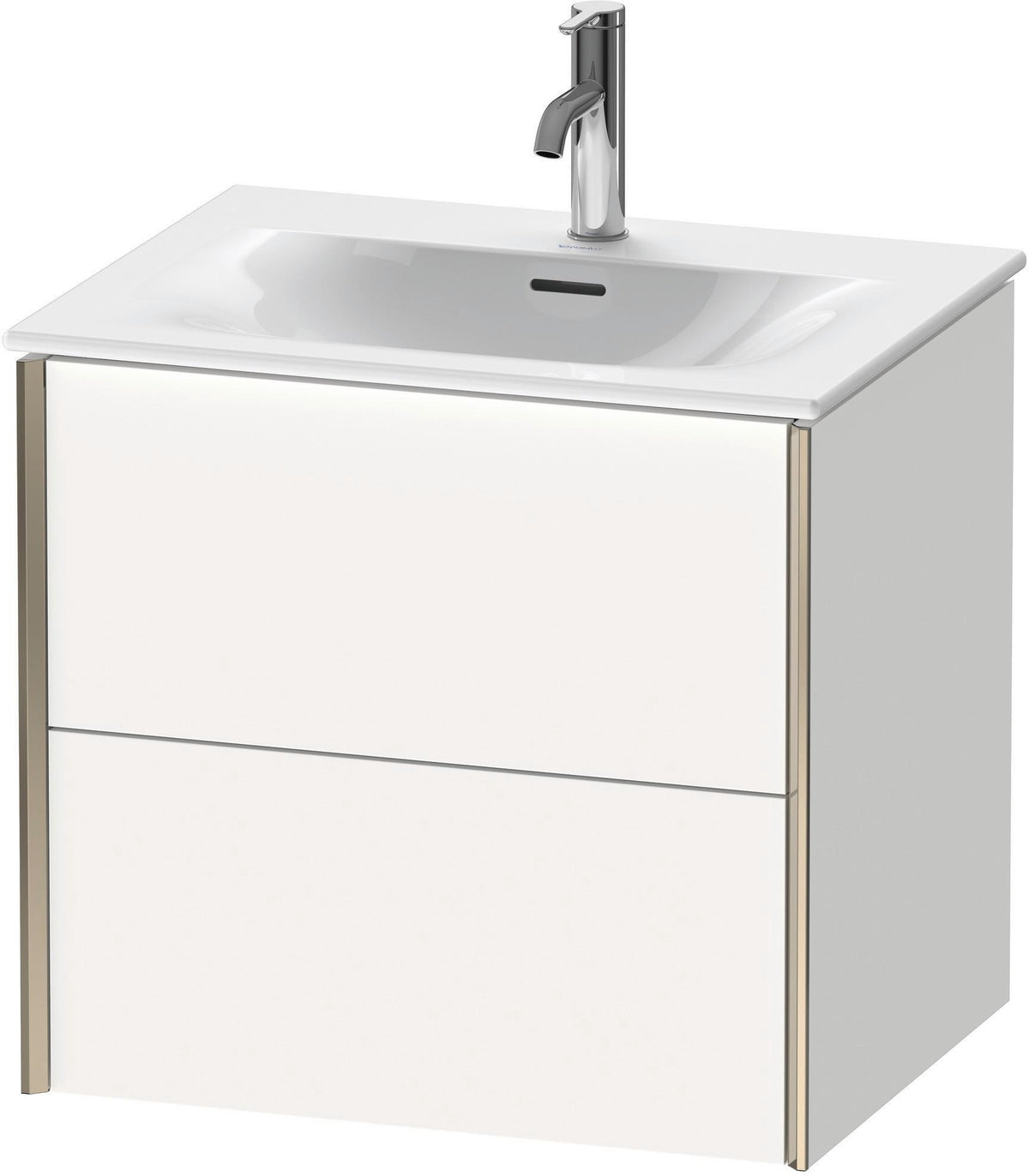 DURAVIT XViu Waschtischunterbau wandhängend 610 mm, 2 Schubkästen, Tip-On, Weiß