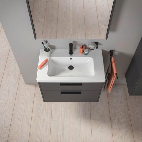 DURAVIT D-Code Spiegelschrank 800 mm mit LED-Beleuchtung, 2 Türen, Eiche Marmor