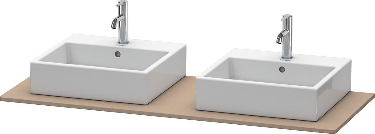 DURAVIT XSquare Konsole 1400 mm betongrau matt mit zwei Ausschnitten für Doppelwaschtisch