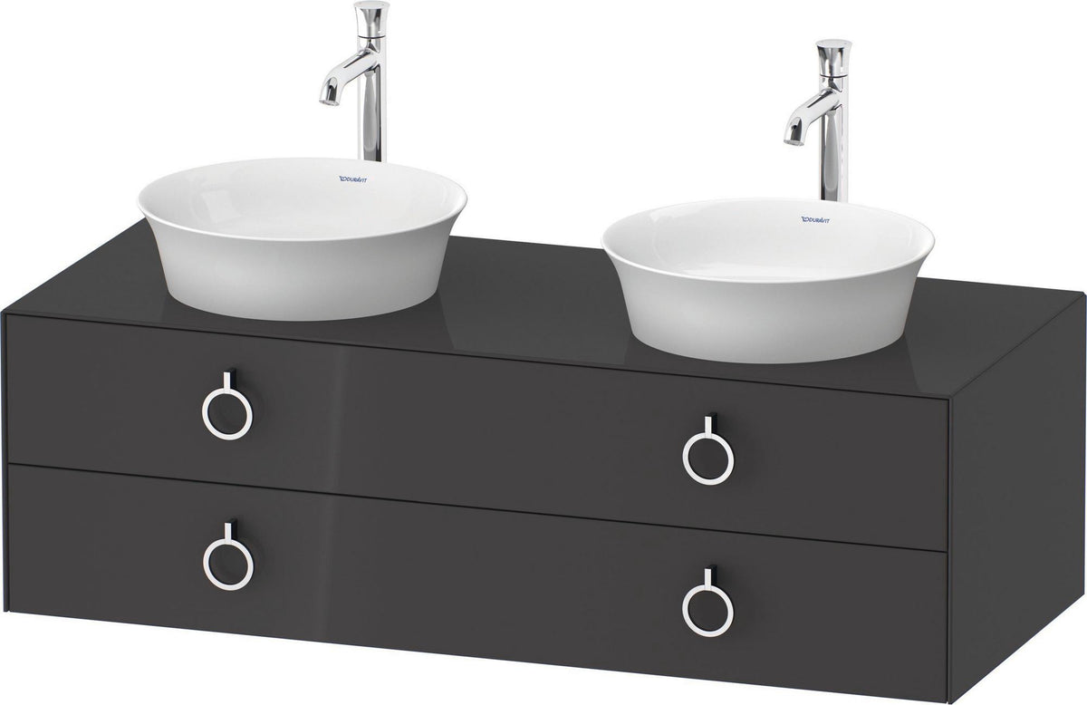 DURAVIT White Tulip Waschtischunterbau 1300 mm, 2 Schubkästen, wandhängend, Weiß Seidenmatt