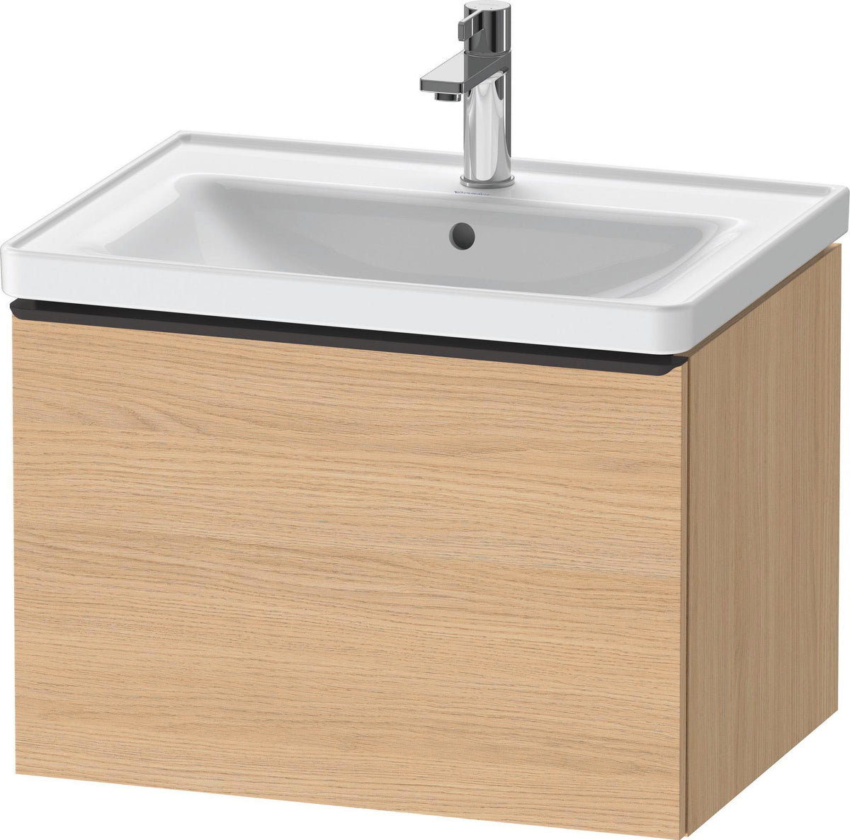 Duravit D-Neo Waschtischunterbau 634 mm betongrau matt mit Bronze-Griff und Soft-Close-Auszug
