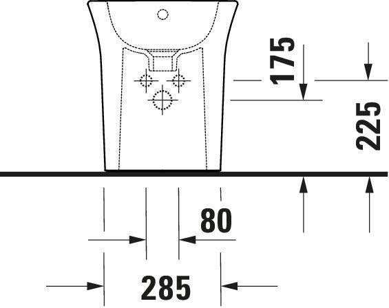 DURAVIT Standbidet White Tulip 580 mm von Philippe Starck – Weiß, mit Überlauf und WonderGliss