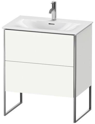 DURAVIT XSquare Waschtischunterbau 710 mm mit Auszug und Fußgestell – Weiß Matt