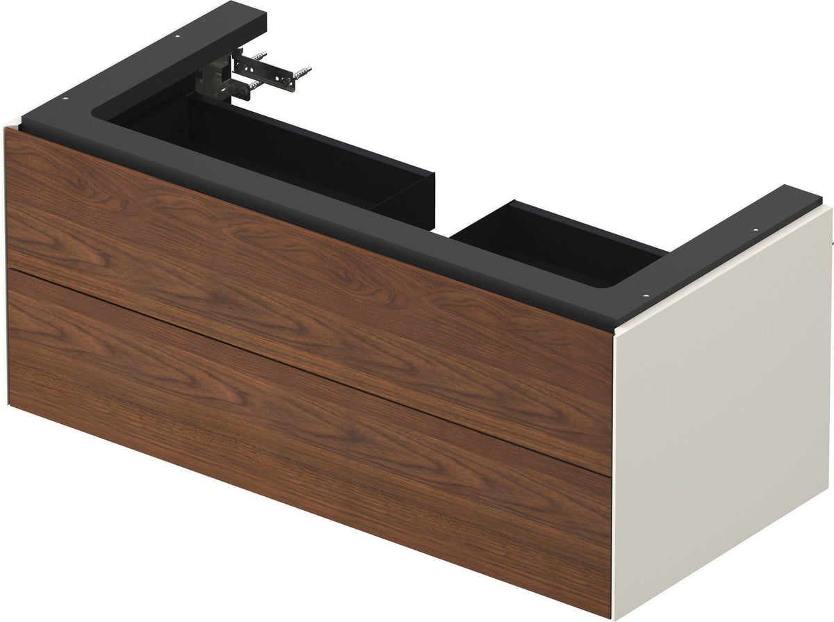 DURAVIT White Tulip Waschtischunterbau 984 mm, 2 Schubkästen, Nussbaum/Taupe Hochglanz