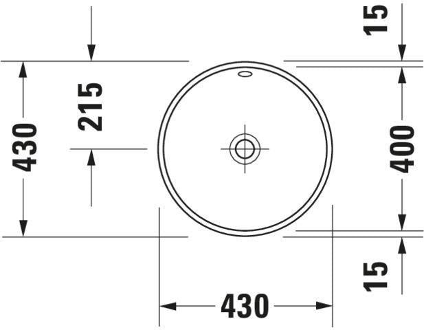 DURAVIT Architec Einbauwaschtisch 400 mm, weiß, mit Überlauf, ohne Hahnloch