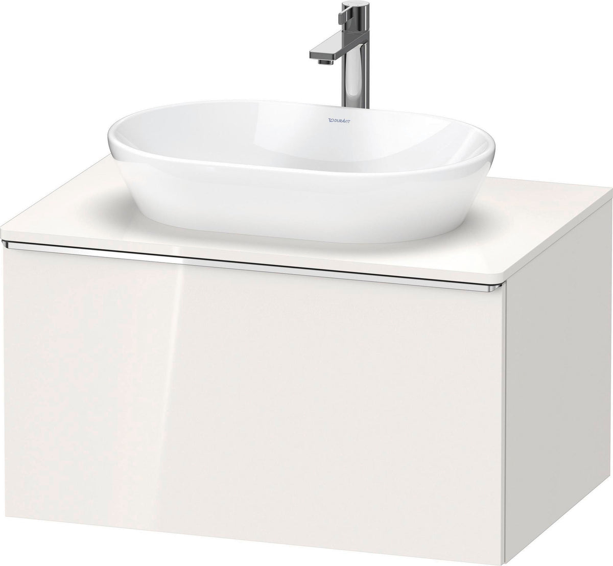 DURAVIT D-Neo Konsolenwaschtischunterbau 800 mm betongrau matt mit Bronze-Griff und Soft-Close-Auszug