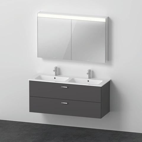 DURAVIT XBase Möbel-Set 1230 mm mit Waschtisch, Unterbau, 2 Schubladen & Spiegel – Weiß Glänzend