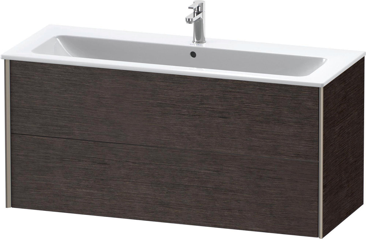 Duravit XViu Waschtischunterbau wandhängend 1210 mm, 2 Schubkästen, champagner matt/weiß matt