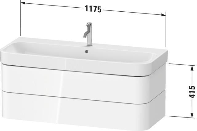 Duravit Waschtischunterbau Happy D.2 Plus 1175 mm taupe supermatt mit Tip-On-Technik