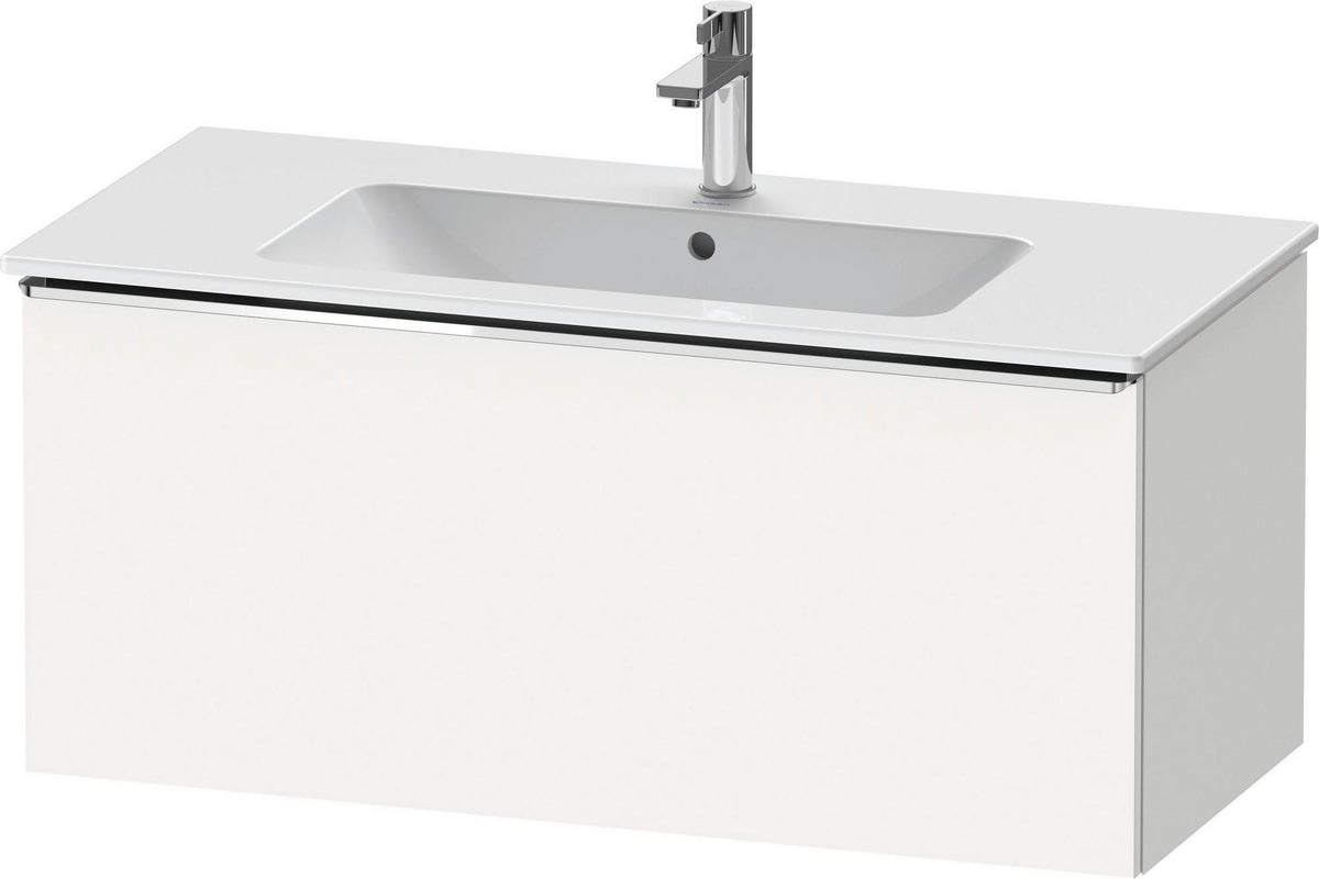 Duravit D-Neo Waschtischunterbau 1010 mm, 1 Auszug, Weiß Matt, Griff Bronze Gebürstet, Wandhängend