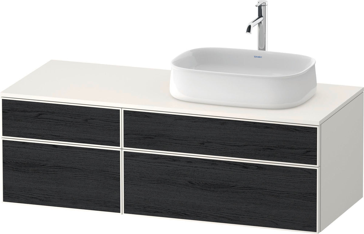 DURAVIT Zencha Konsolenwaschtischunterbau 1300 mm Eiche Anthrazit mit 2 Auszügen und Tip-on-Technik