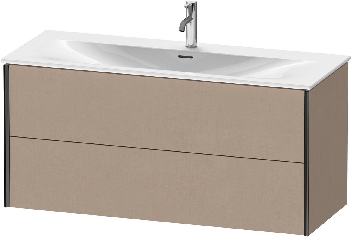 DURAVIT XViu Waschtischunterbau wandhängend 1210 mm, 2 Schubkästen, weiß matt – ohne Griff, mit Tip-On-Technik