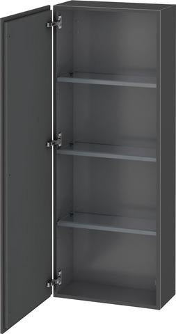 Duravit L-Cube Halbhochschrank 500 mm, 1 Tür links, betongrau matt, wandhängend, Soft-Close