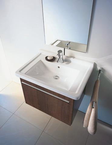 DURAVIT Möbelwaschtisch Starck 3 850 mm mit Überlauf, 1 Hahnloch, weiß – Wandhängend