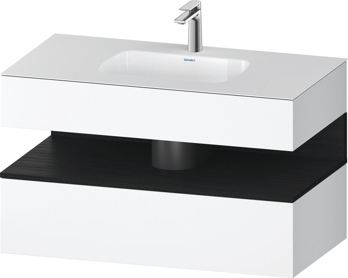 DURAVIT Qatego Einbauwaschtisch mit Konsolenwaschtischunterbau 1000 mm, 1 Auszug, antibakteriell