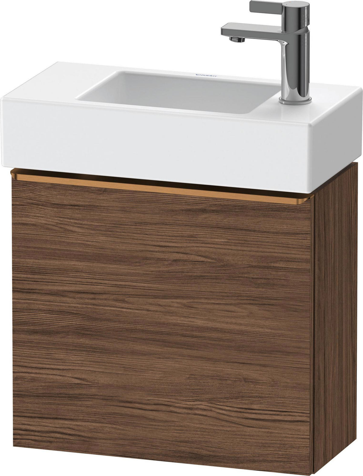 DURAVIT D-Neo Waschtischunterbau 484 mm Eiche Schwarz Matt, 1 Tür, Bronze Griff