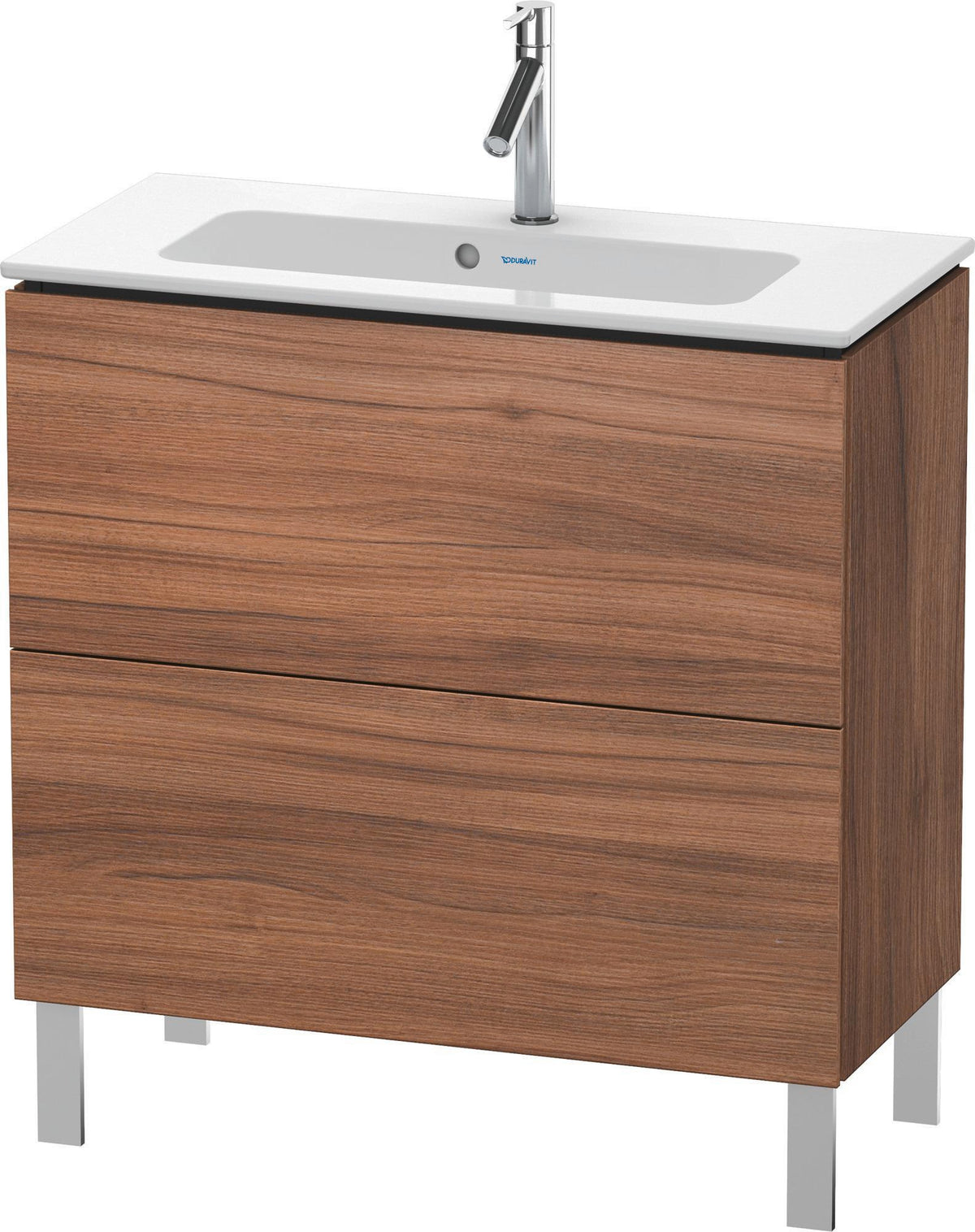 Duravit L-Cube Waschtischunterbau 820 mm, 2 Auszüge, bodenstehend, Weiß Matt