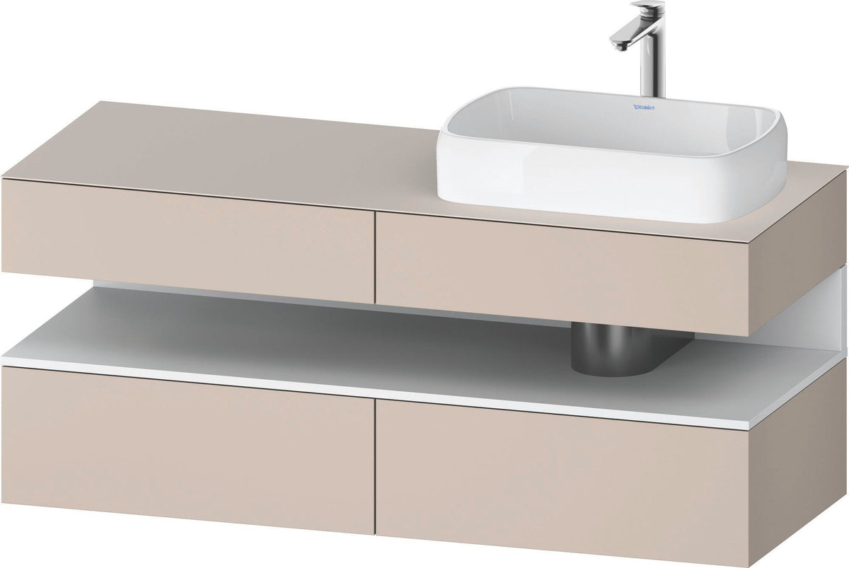 DURAVIT Qatego Konsolenwaschtischunterbau 1400 mm Weiß Matt Eiche Schwarz Matt wandhängend