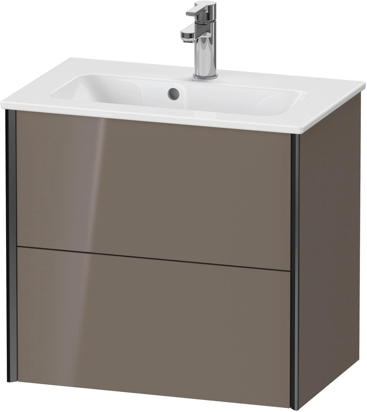 DURAVIT XViu Waschtischunterbau wandhängend 610 mm, 2 Schubladen, champagner matt/weiß matt