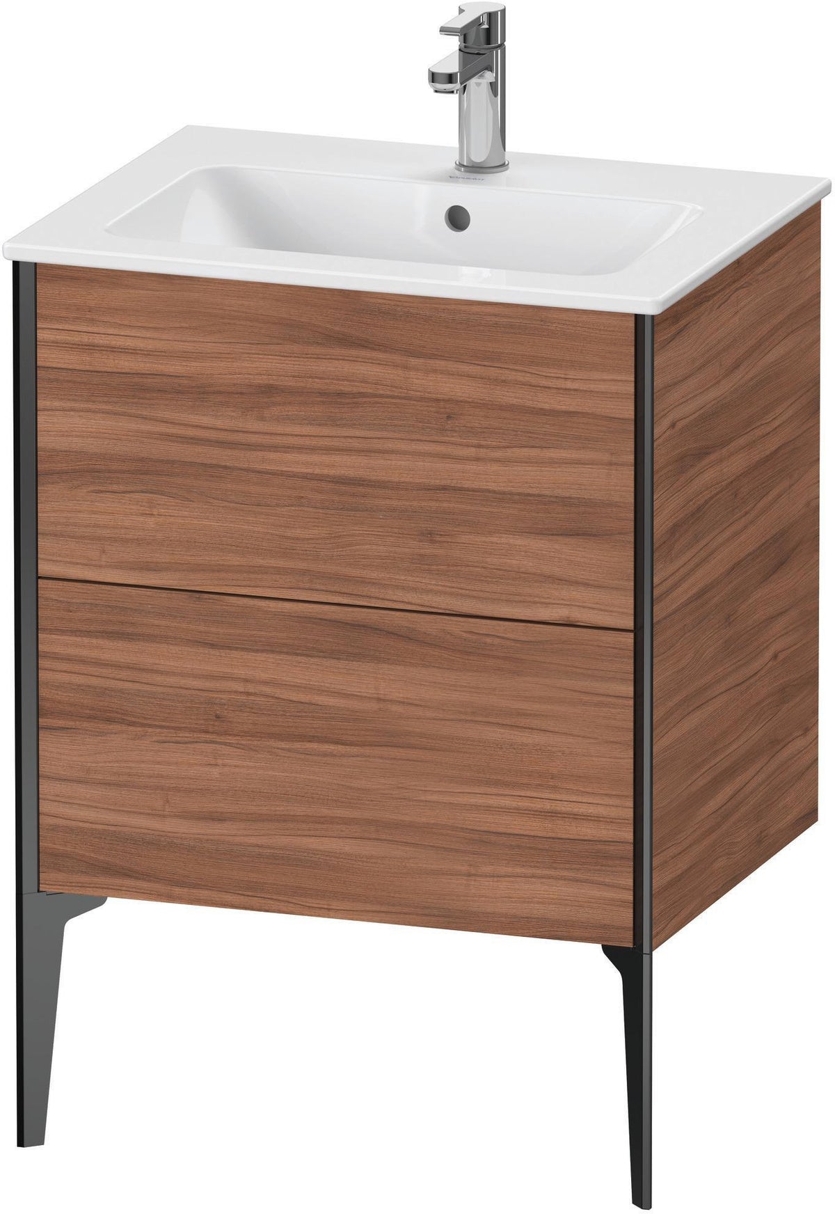 DURAVIT XViu Waschtischunterbau bodenstehend 610 mm, 2 Auszüge, weiß matt – Tip-On & Soft-Close