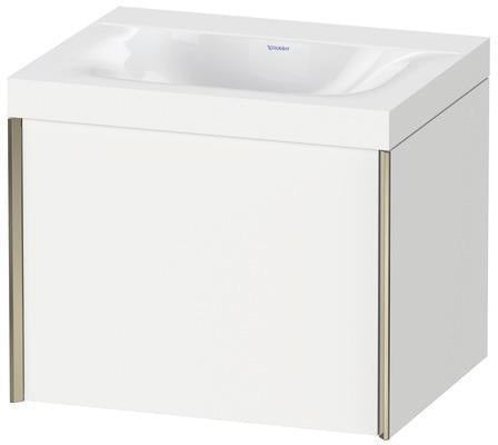 Duravit XViu Möbelwaschtischset 600x480mm Nussbaum mit Unterbau, Auszug und Keramik-Abdeckhaube