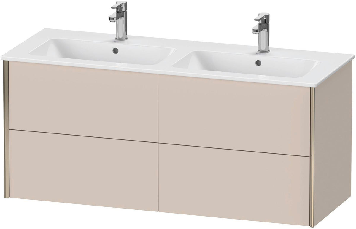 Duravit XViu Waschtischunterbau wandhängend 1280 mm, 4 Schubkästen, champagner matt/weiß matt