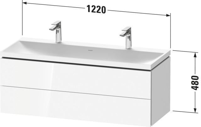 DURAVIT L-Cube Waschtischset 1200x480x480 mm, Eiche, 2 Schubkästen, wandhängend, Tip-on