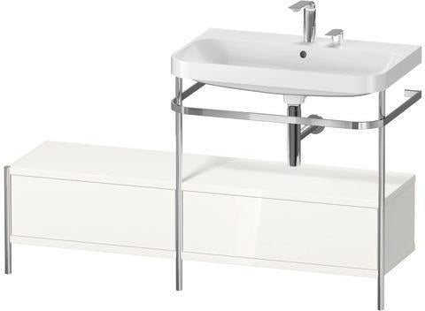 Duravit Waschtischset HAPPY D.2 PLUS 1400x490mm ein Hahnloch taupe supermatt