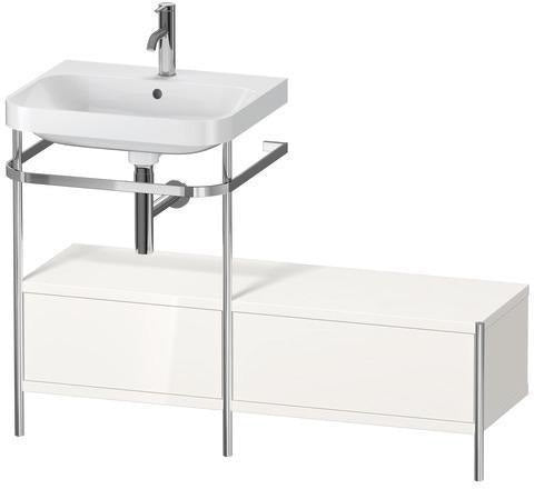 Duravit Happy D.2 Plus Waschtischset 1200 mm taupe supermatt – Einrichtungssystem Nussbaum rechts, bodenstehend, mit Hahnloch